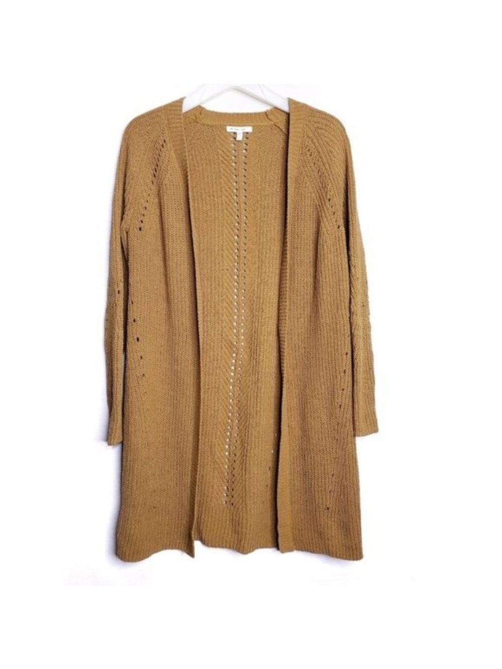 Maurices Tan Light Brown Open Front Knit Cardigan Sweater Women's Size Small